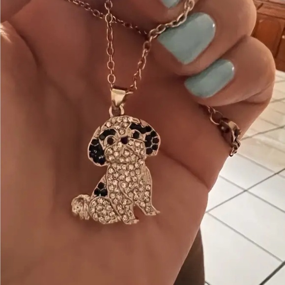 🆕 Cute Shih Tzu Pendant Necklace, Rhinestones Pet Puppy Jewelry Accessories 🐾 - Picture 5 of 6